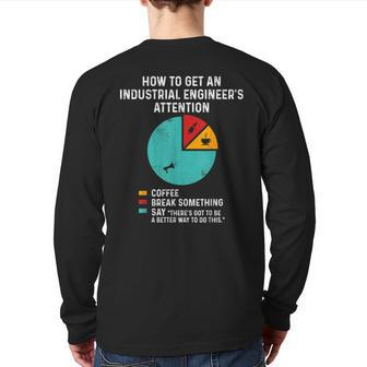 Industrial Engineer Attention Engineering Back Print Long Sleeve T-shirt | Mazezy