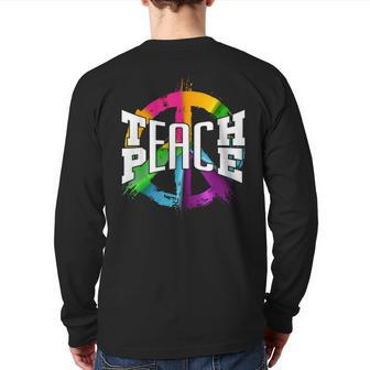 International Teach Peace Hippie Freedom Day Back Print Long Sleeve T-shirt - Monsterry AU