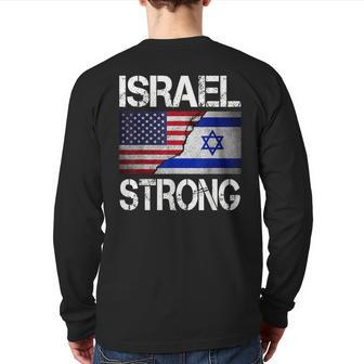 Israel Strong Pray For Israel Us Israel Flag Back Print Long Sleeve T-shirt - Seseable