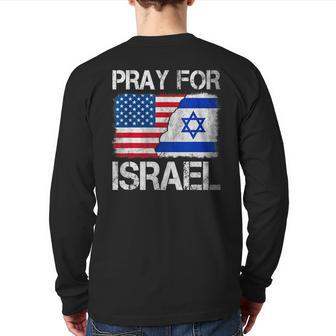 Israel Strong Pray For Israel Us Israel Flag Back Print Long Sleeve T-shirt - Monsterry AU