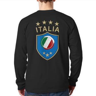 Italy Soccer Italian Italia Flag Football Player Back Print Long Sleeve T-shirt | Mazezy