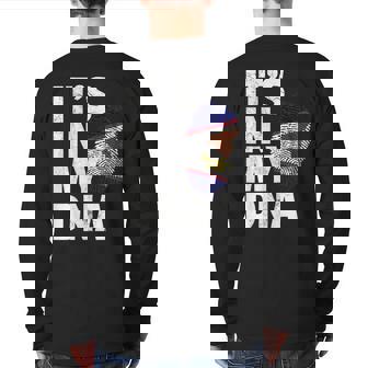 It's In My Dna American Samoa Flag Samoan Pride Roots Back Print Long Sleeve T-shirt | Mazezy
