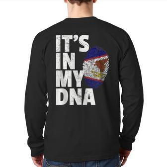 It's In My Dna American Samoa Flag Samoan Pride Roots Back Print Long Sleeve T-shirt | Mazezy