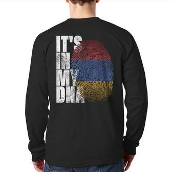 It's In My Dna Armenian Sign Proud Pride Armenia Flag Back Print Long Sleeve T-shirt | Mazezy UK