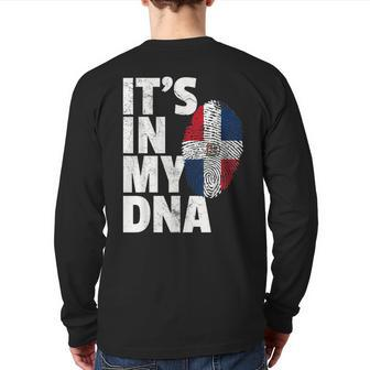 It's In My Dna Dominican Republic Flag Pride Back Print Long Sleeve T-shirt | Mazezy