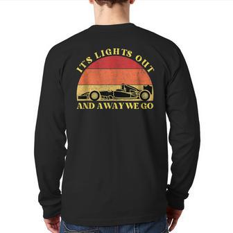 Its Lights Out And Away We Go Retro Sunset Formula Racing Back Print Long Sleeve T-shirt - Seseable