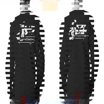 Jazz Music Cute Saxophone Player Outfit Jazz Musician Back Print Long Sleeve T-shirt | Mazezy