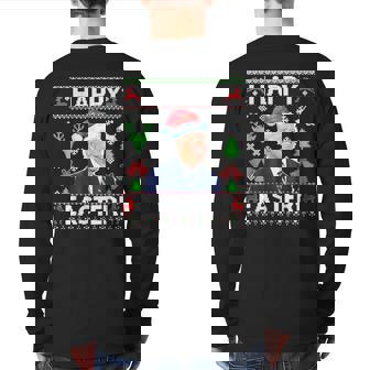 Joe-Biden-Ugly-Christmas-Sweater-Biden-Christmas Back Print Long Sleeve T-shirt | Mazezy