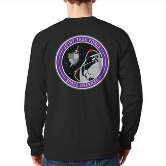 Joint Task Force Space Defense Usspacecom Shield Back Print Long Sleeve T-shirt | Mazezy
