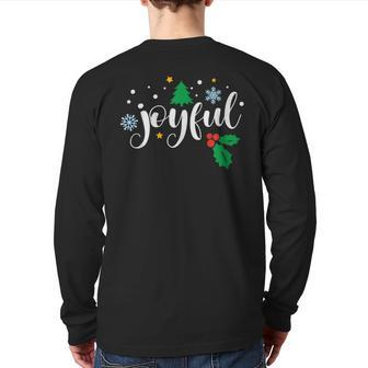 Joyful Christmas Season Holidays Thankful Inspiring Back Print Long Sleeve T-shirt | Mazezy