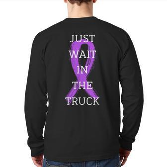 Just Wait In The Truck Ribbon Back Print Long Sleeve T-shirt - Seseable