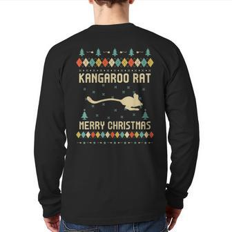 Kangaroo Rat Ugly Christmas Sweater Vintage Retro Back Print Long Sleeve T-shirt | Mazezy
