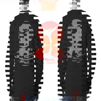 Karate And Kung Fu Silhouette Shotokan Martial Arts Back Print Long Sleeve T-shirt | Mazezy