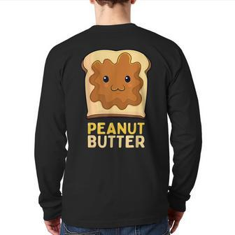 Kawaii Pb&J Peanut Butter & Jelly Matching Halloween Costume Back Print Long Sleeve T-shirt - Monsterry