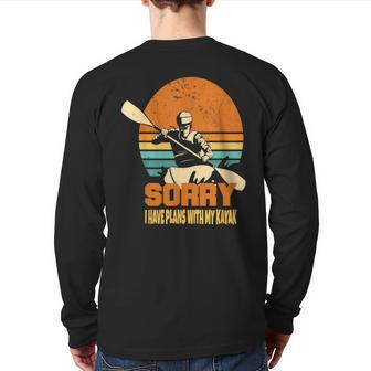 Kayaking Boating Kayaker Apparel Kayak Lovers Surf Kayaking Back Print Long Sleeve T-shirt | Mazezy