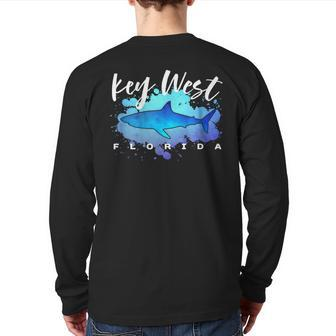 Key West Florida Scuba Diving Snorkeling Trip Shark Graphic Back Print Long Sleeve T-shirt | Mazezy