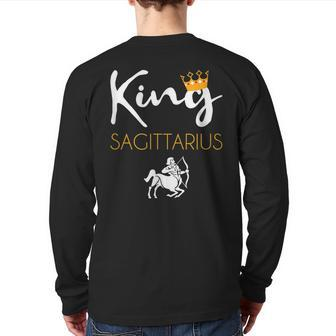 King Sagittarius Astrology Birthday Zodiac Signs Sagittarius Back Print Long Sleeve T-shirt | Mazezy