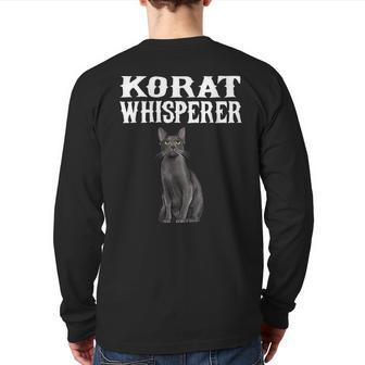 Korat Wisperer Cat Lover Back Print Long Sleeve T-shirt | Mazezy