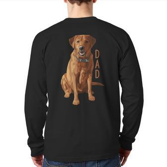 Lab Dad Fox Red Labrador Retriever Dog Lover Back Print Long Sleeve T-shirt | Mazezy