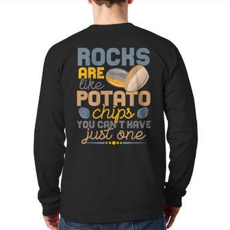 Lapidary Humor Geology Rock Collecting Geologist Geographer Back Print Long Sleeve T-shirt | Mazezy DE