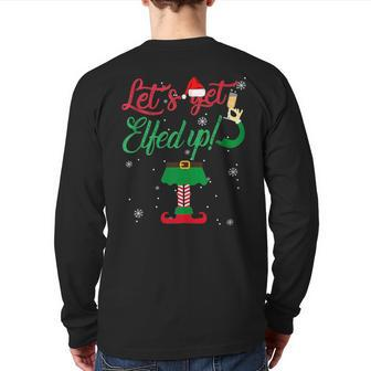 Let's Get Elfed Up Drinking Christmas Back Print Long Sleeve T-shirt - Seseable