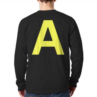 Letter A Chipmunk Christmas Thanksgiving Costume Back Print Long Sleeve T-shirt | Mazezy