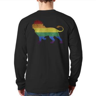 Lgbt Lion Gay Support Pride Lioness Back Print Long Sleeve T-shirt | Mazezy