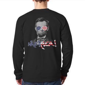 Lincoln Merica 4Th July Or Memorial Day Outift Back Print Long Sleeve T-shirt | Mazezy