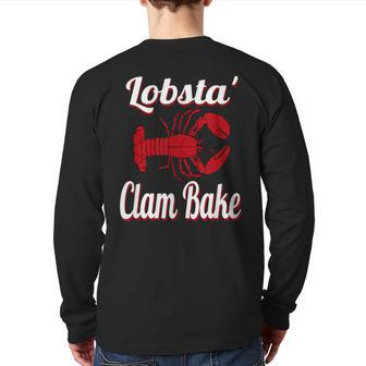 Lobsta' Clam Bake Lobster Back Print Long Sleeve T-shirt | Mazezy
