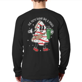 Out Here Looking Like A Snack Cute Boo Jee Xmas Trees Cakes Back Print Long Sleeve T-shirt - Seseable