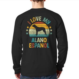 Love My Alano Espanol Or Spanish Bulldog Dog Back Print Long Sleeve T-shirt | Mazezy