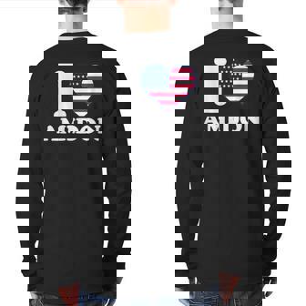 I Love Amidon I Heart Amidon Back Print Long Sleeve T-shirt | Mazezy