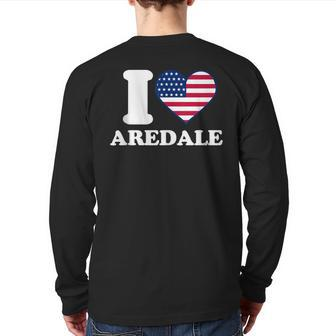 I Love Aredale I Heart Aredale Back Print Long Sleeve T-shirt | Mazezy