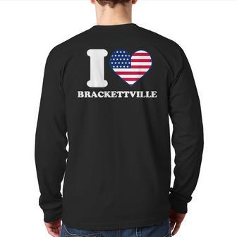 I Love Brackettville I Heart Brackettville Back Print Long Sleeve T-shirt | Mazezy