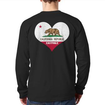 I Love Eastvale California Ca Republic Flag Heart Back Print Long Sleeve T-shirt | Mazezy