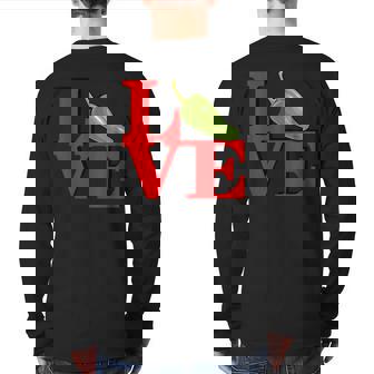 I Love Jalapenos Love Park Back Print Long Sleeve T-shirt | Mazezy