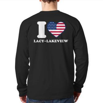 I Love Lacy-Lakeview I Heart Lacy-Lakeview Back Print Long Sleeve T-shirt | Mazezy