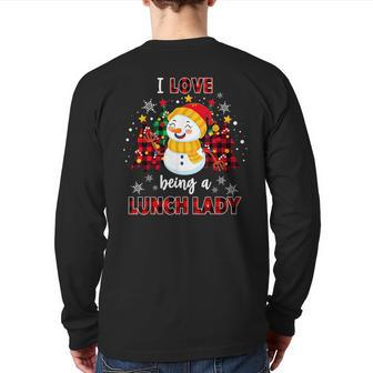 I Love Being A Lunch Lady Cafeteria Christmas Xmas Santa Back Print Long Sleeve T-shirt - Monsterry AU
