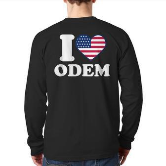 I Love Odem I Heart Odem Back Print Long Sleeve T-shirt | Mazezy