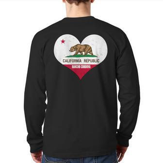 I Love Rancho Cordova California Ca Republic Flag Heart Back Print Long Sleeve T-shirt | Mazezy
