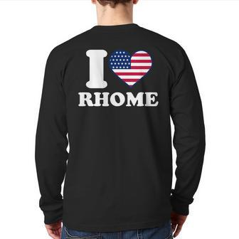 I Love Rhome I Heart Rhome Back Print Long Sleeve T-shirt | Mazezy