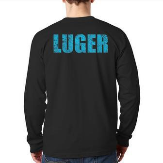 Luge Team Bobsled Racing Coach Snow Street Sled Luger Crew Back Print Long Sleeve T-shirt | Mazezy