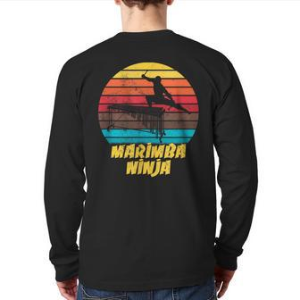 Marimba Ninja Marching Band Marimba Player Back Print Long Sleeve T-shirt | Mazezy