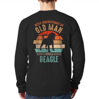 Mb Never Underestimate An Old Man With A Beagle Back Print Long Sleeve T-shirt - Seseable