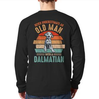 Mb Never Underestimate An Old Man With A Dalmatian Back Print Long Sleeve T-shirt - Seseable