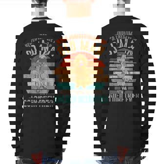 Mb Never Underestimate An Old Man With Golden Retriever Back Print Long Sleeve T-shirt | Seseable UK