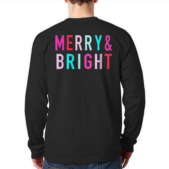 Merry And Bright Christmas Family Matching Christmas Back Print Long Sleeve T-shirt - Seseable