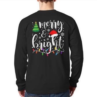 Merry And Bright Christmas Lights Family Christmas Back Print Long Sleeve T-shirt - Thegiftio UK