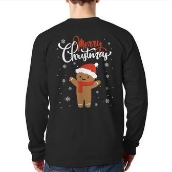 Merry Christmas Gingerbread Xmas Christmas Cookie Bakers Back Print Long Sleeve T-shirt - Thegiftio UK