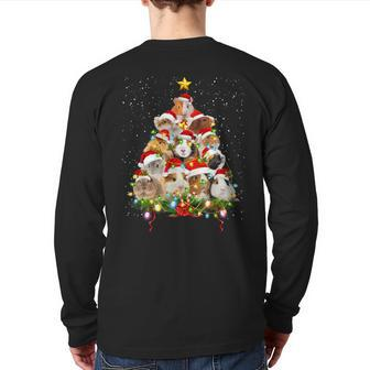 Merry Christmas Guinea Pig Christmas Ornament Tree Santa Back Print Long Sleeve T-shirt - Thegiftio UK